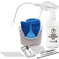 Tilcare Kit Limpiador de oídos con Aspirador Electrico– Sistema de lavado de oídos– Kit de limpieza para oídos perfectos…